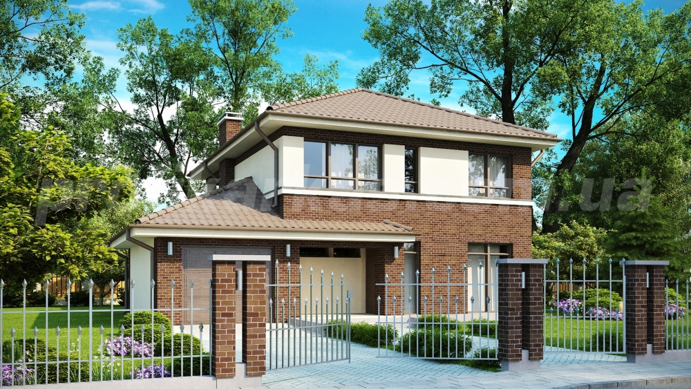 проект двухэтажного каркасного дома Zx24