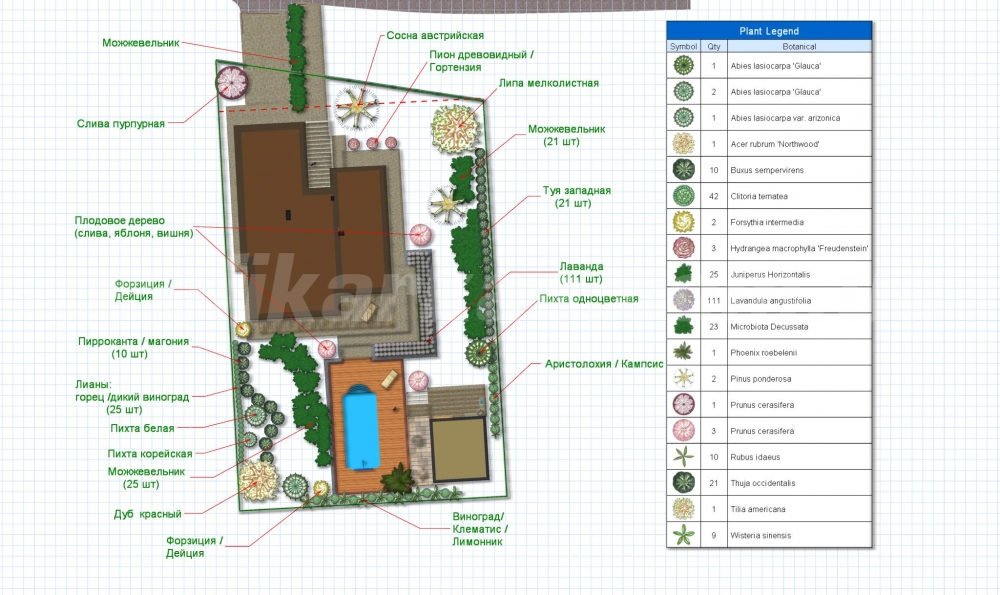 пример плана ландшафтного дизайна