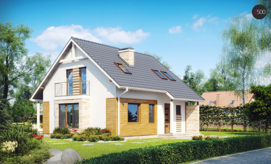 проект мансардного каркасного дома